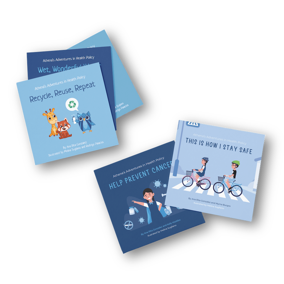 Athena’s Adventures in Health Policy is a book series that aims to inspire the next generation of public health professionals and show them the importance and impact of health policies.